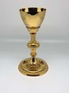 Custom Chalice with Sterling Silver Cup, Red Stones, Gold Plate