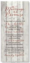A Marriage is a Promise Wall Plaque