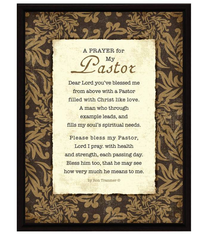 A Prayer For My Pastor Plaque