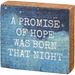 A Promise Of Hope Was Born That Night Box Sign - 123555