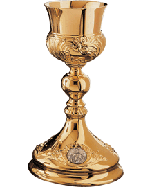 Chalice and Scale Paten from Spain, Brass Goldplated 
