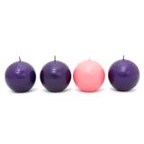 2.5" Advent Ball Candles SET OF 4 