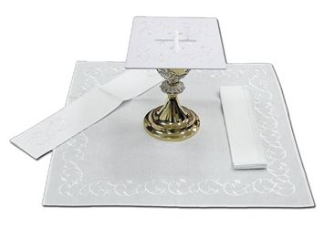 Altar Linen Set White Cross Design