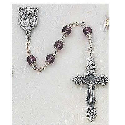 Amethyst Capped Glass Rosary