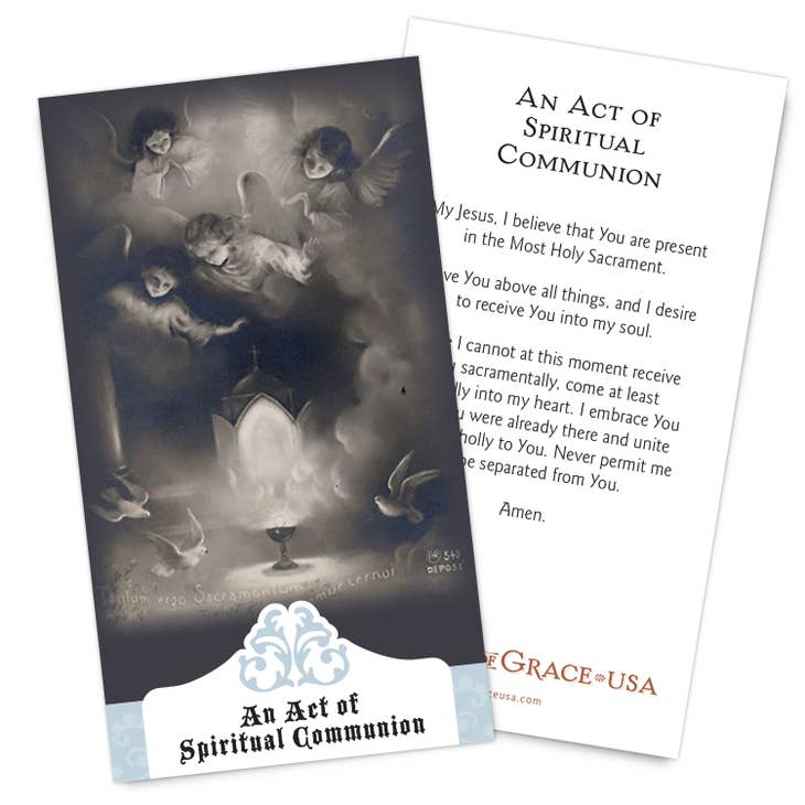 An Act of Spiritual Communion Prayer Card