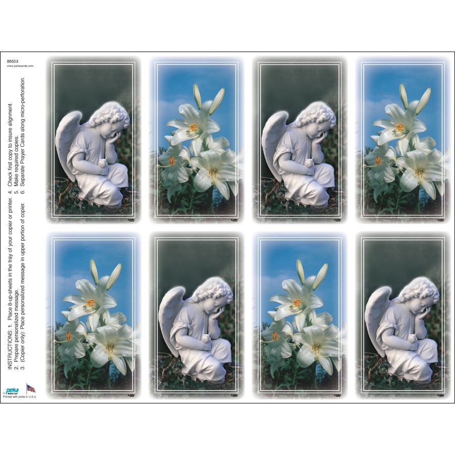 Angel of Sorrow Print Your Own Prayer Cards - 12 Sheet Pack