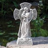 Angel with Baby Cross 13" Garden Statue