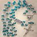 Aqua Capped 8mm Crystal Rosary from Italy - 124630