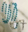 Aquamarine Crystal Bead Rosary from Italy