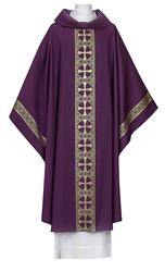 Arte Grosse Chasuble with Cowl, Purple/Gold