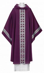 Arte Grosse Chasuble with Cowl, Purple/Silver