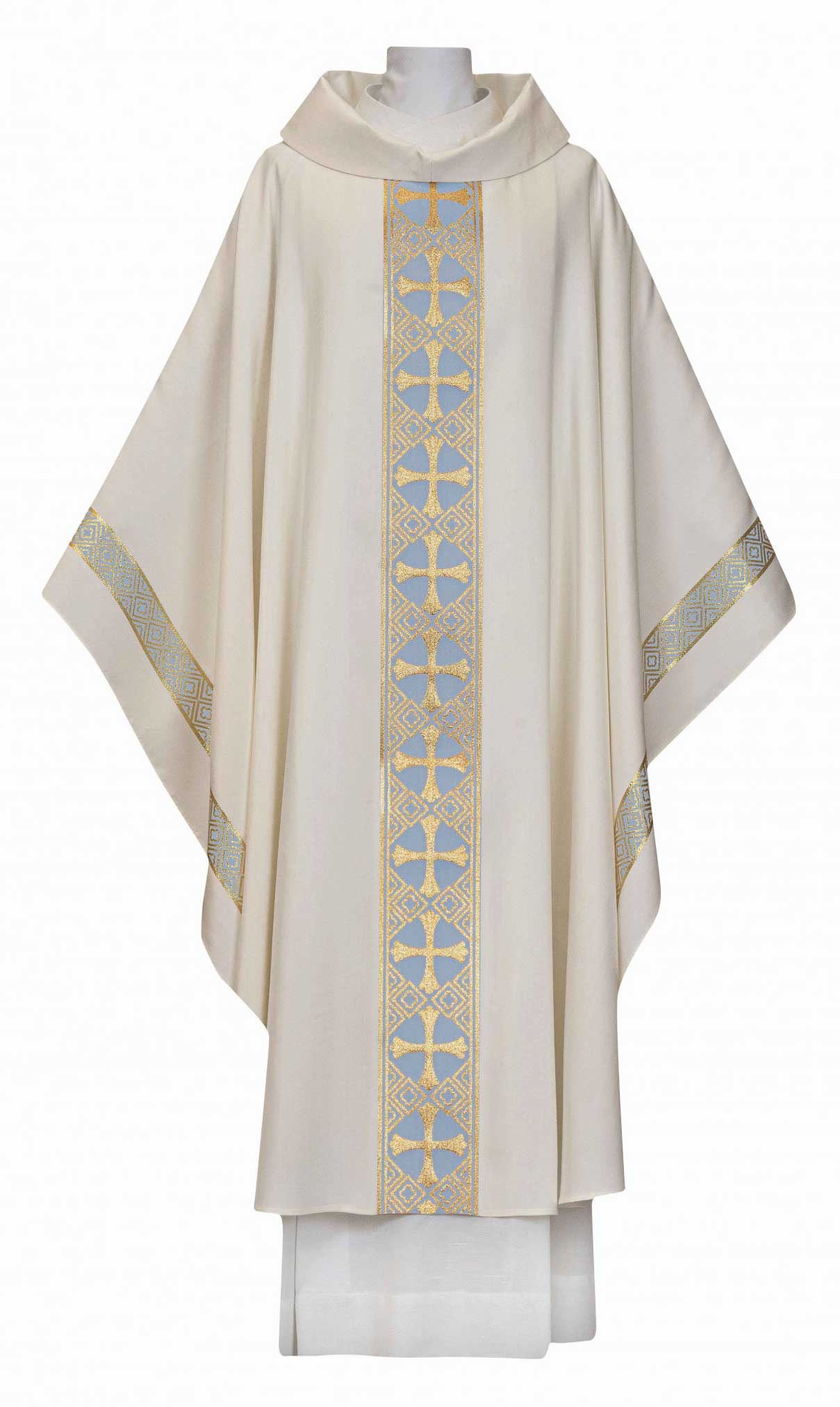 Arte Grosse Chasuble with Cowl, White/Blue