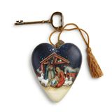 Artful "O Holy Night" Nativity Heart 