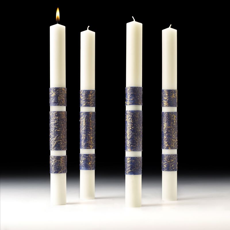 Artisan Wax Advent Candle Set-4 Sarum Blue