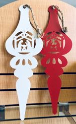 Assorted 19" Metal Ornament Shape w/Nativity, Red or White