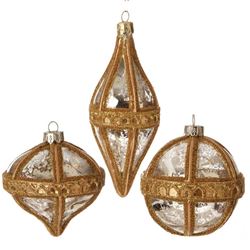Assorted 3" Antiqued Gold Ornament