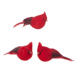 Assorted 4.5" Clip On Cardinal Ornaments, Sold Each
