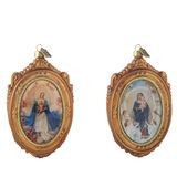 Assorted 5.5" Framed Madonna Glass Ornaments, Sold Each