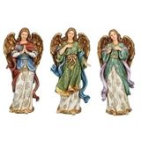 Assorted 9" Jewel Toned Nativity Angel Figures; Sold Individually