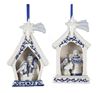 Assorted Delft Blue Porcelain Holy Family Ornaments, Sold Each