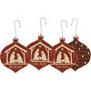 Assorted Flat Wood Nativity Ornaments, Sold Each