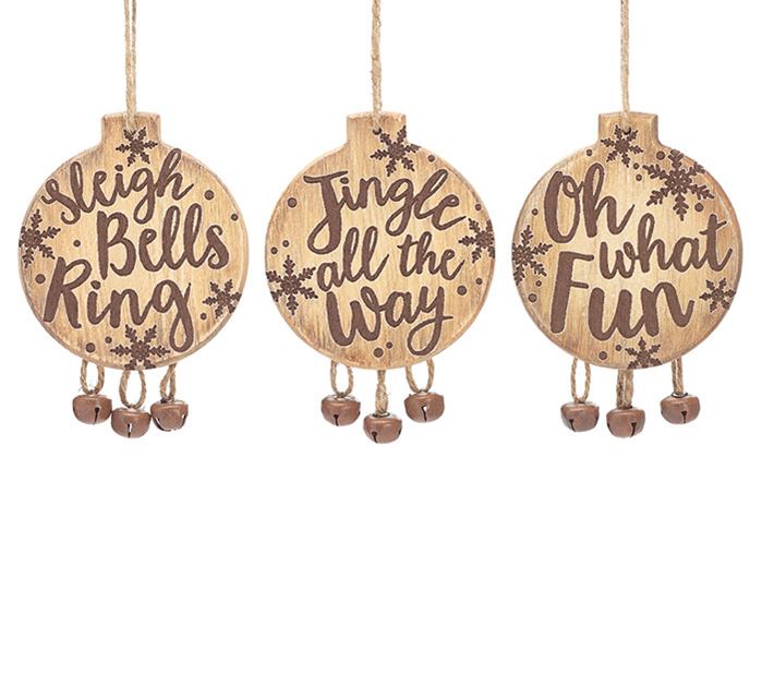 Assorted Wood and Bells Ornaments *WHILE SUPPLIES LAST*