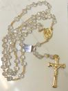 Aurora Borealis Crystal 8mm Gold Plated Rosary from Italy