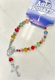 Auto Rosary with Multi Colored Beads