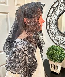 Ave Maria Black Lace Chapel Veil from Spain