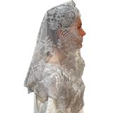 Ave Maria Grey Lace Chapel Veil from Spain