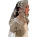 Ave Maria Ivory/Black Lace Chapel Veil from Spain - 126475