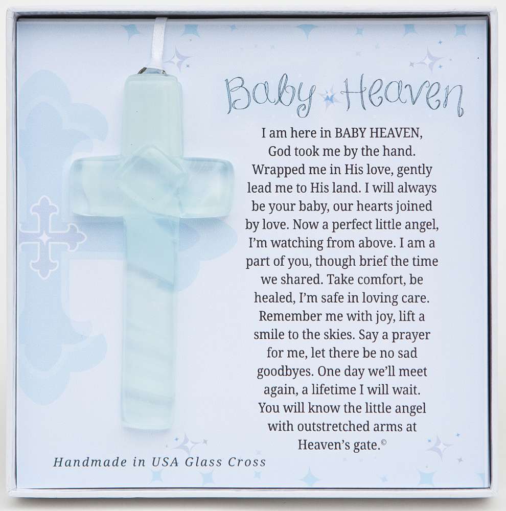 Baby Heaven: Infant Memorial 4" Glass Cross