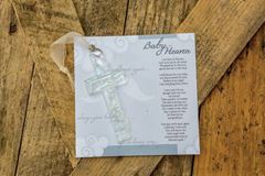 Baby In Heaven 4" Handmade Glass Memorial Cross