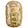 Baby Jesus In Manger Glass Ornament