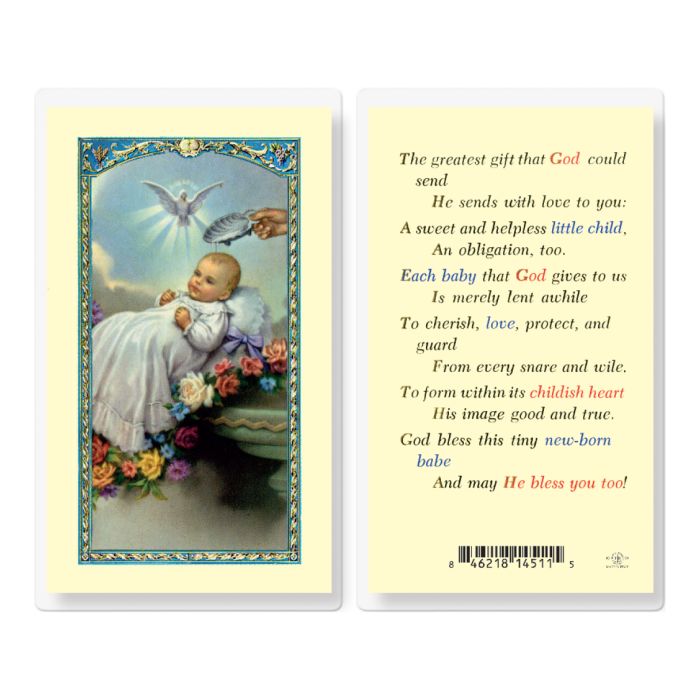 Baby's Baptismal Holy Card