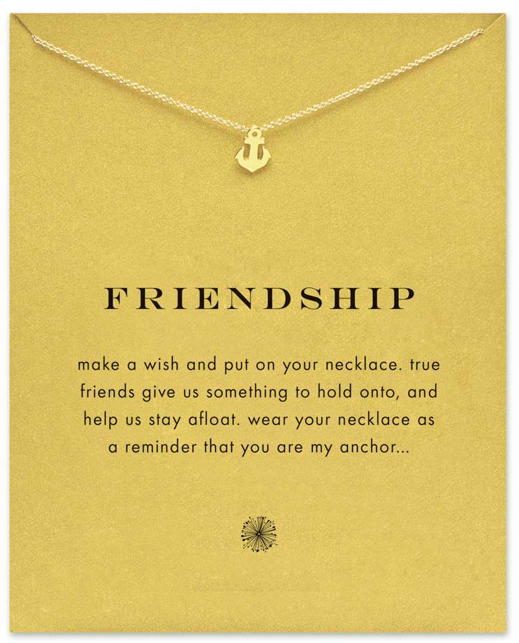 Friendship Anchor Necklace, Gold Dipped