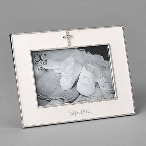 Baptism 4x6 Frame with Cross 6"H