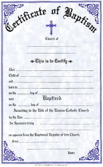 Baptism Certificate Spanish/English