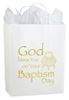 Baptism Large White Gift Bag with Gold Art