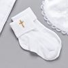 Infant Socks with Embroidered Cross