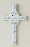 Our porcelain May Gods Love Surround You wall cross baptism gift offers a reassuring blessing amid delightful bas relief designs. Its destined to grow into an heirloom to commemorate that special Baptism day.