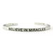 Believe in Miracles Blessing Band, Silver Cuff Bracelet