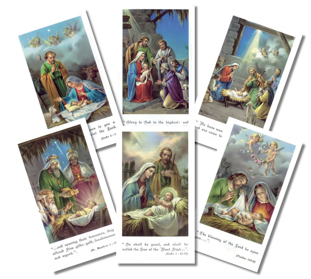 Bethlehem Series Pack of 100 Nativity Scene Paper Holy Cards