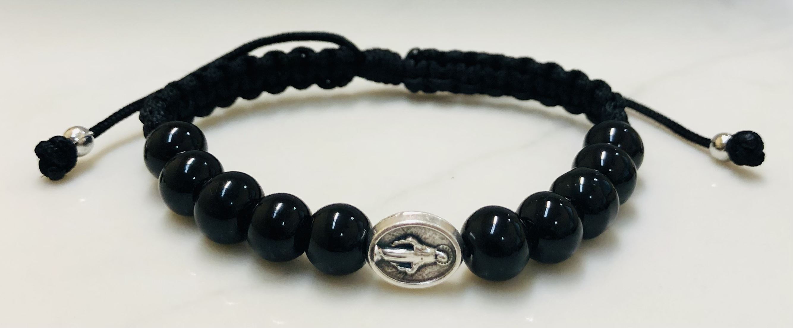 Black Bead Miraculous Bracelet