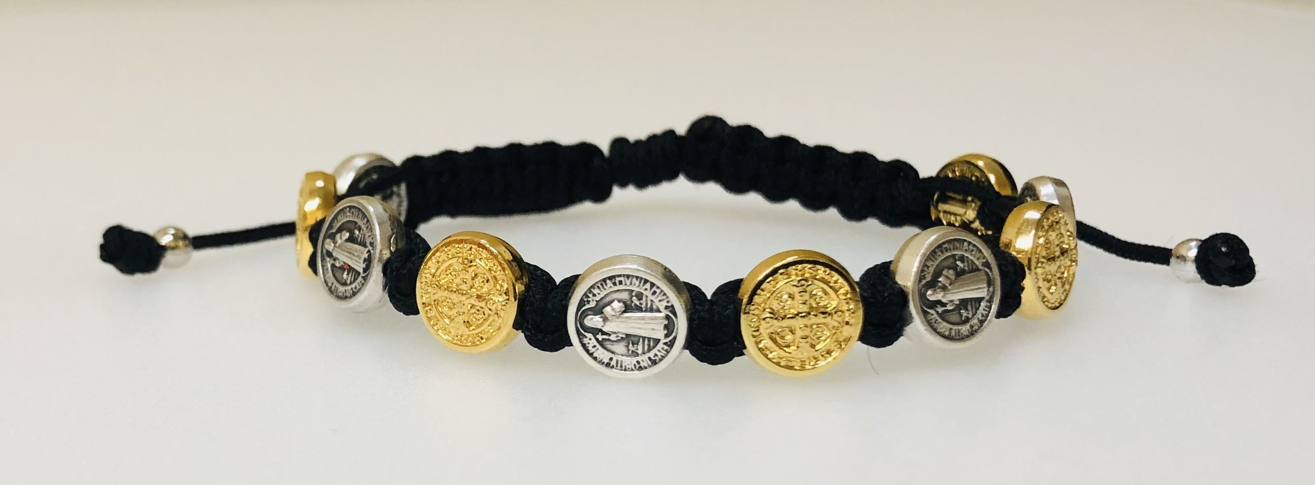 Black Benedictine Blessing Bracelet with Mixed Medals