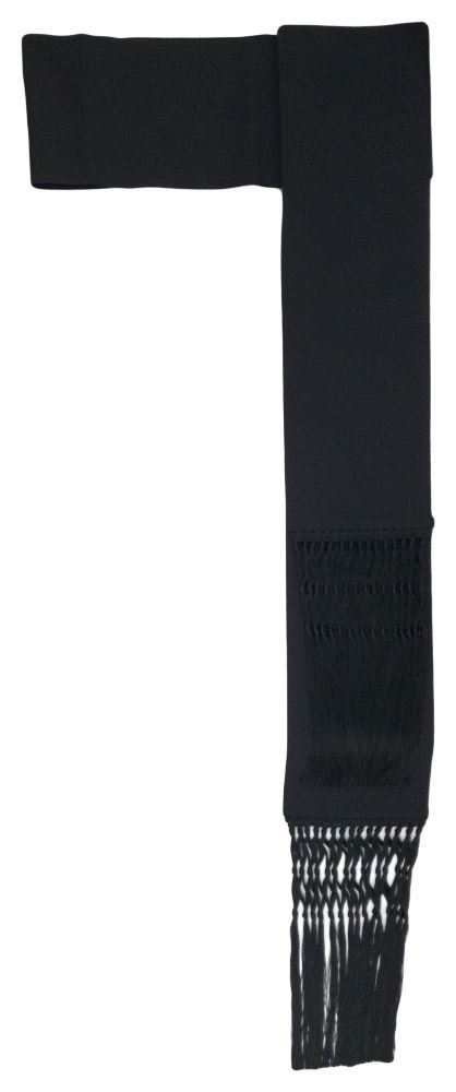 Black Cassock Cincture (Wide) with Knotted Fringe