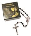 Black Communion Keepsake Box with Black Rosary
