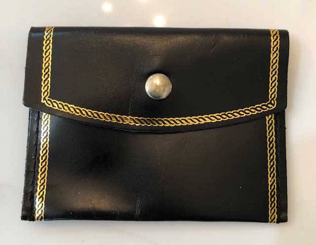 Black Leather Snap Rosary Case from Italy
