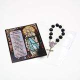 Black Rosary Chaplet in Prayer Folder