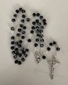 Black Rosary Round Glass Bead with White Swirl from Italy *WHILE SUPPLIES LAST*